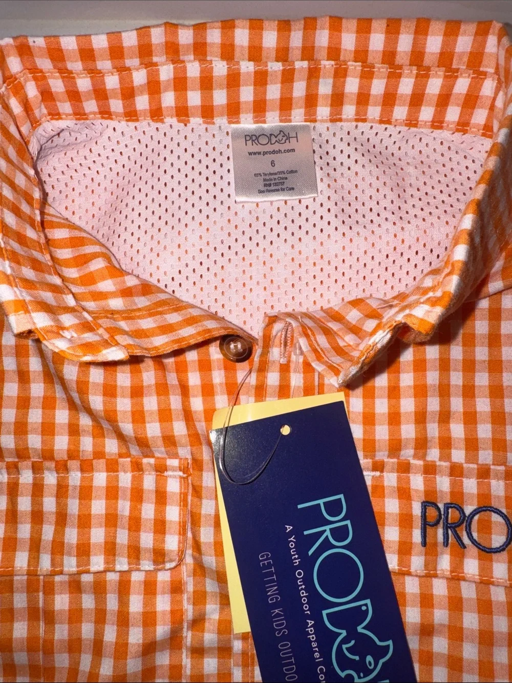 PRODOH Orange and White Fishing Shirt